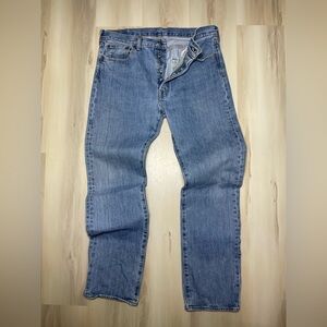 Levi’s 501 Jeans Men’s Sz 34x34 Blue Wash Straight Button Fly Denim Y2K Faded